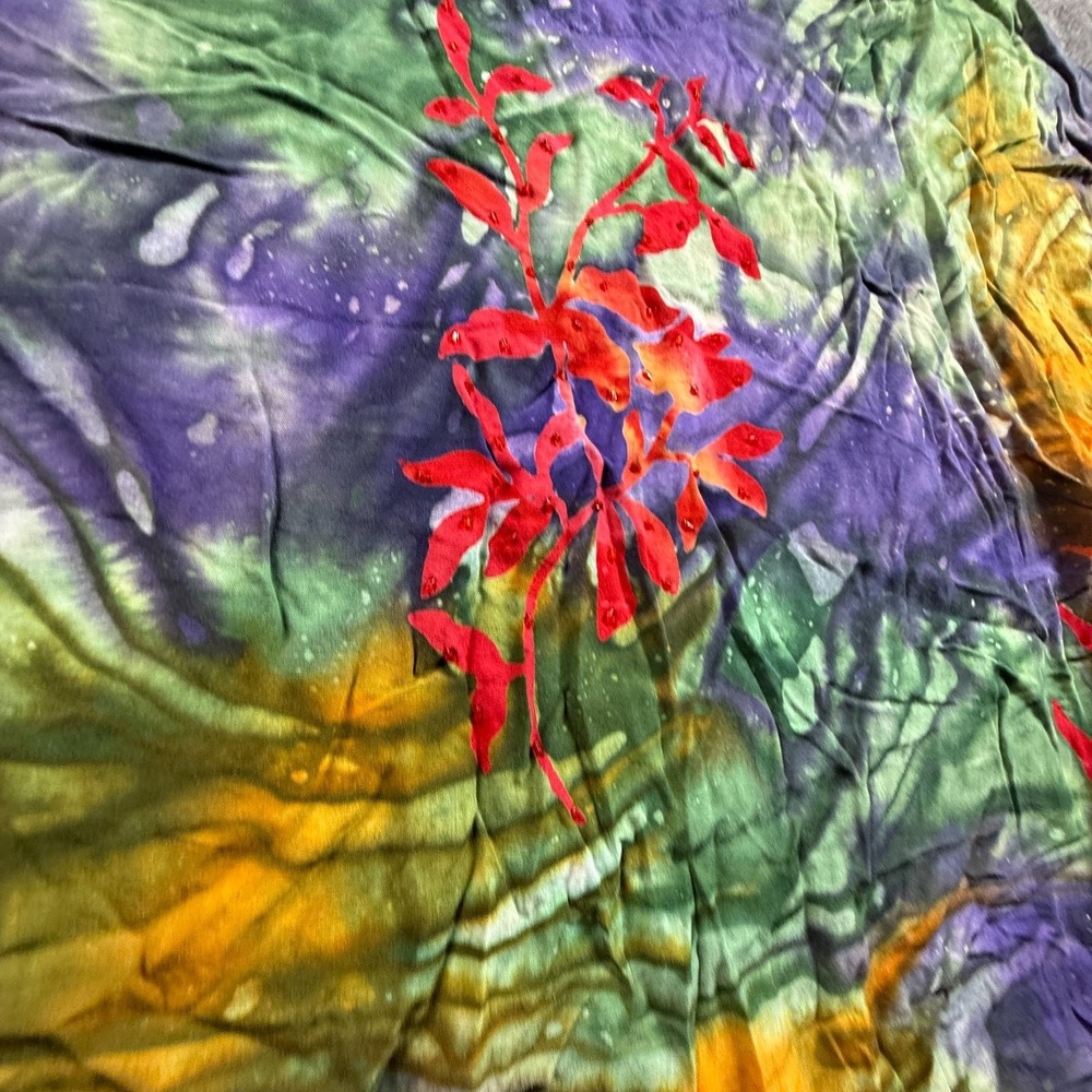 Tropical Tantrum Womens M Tie Dye Floral Top Sleeveless Colorful Festival - Picture 7 of 7